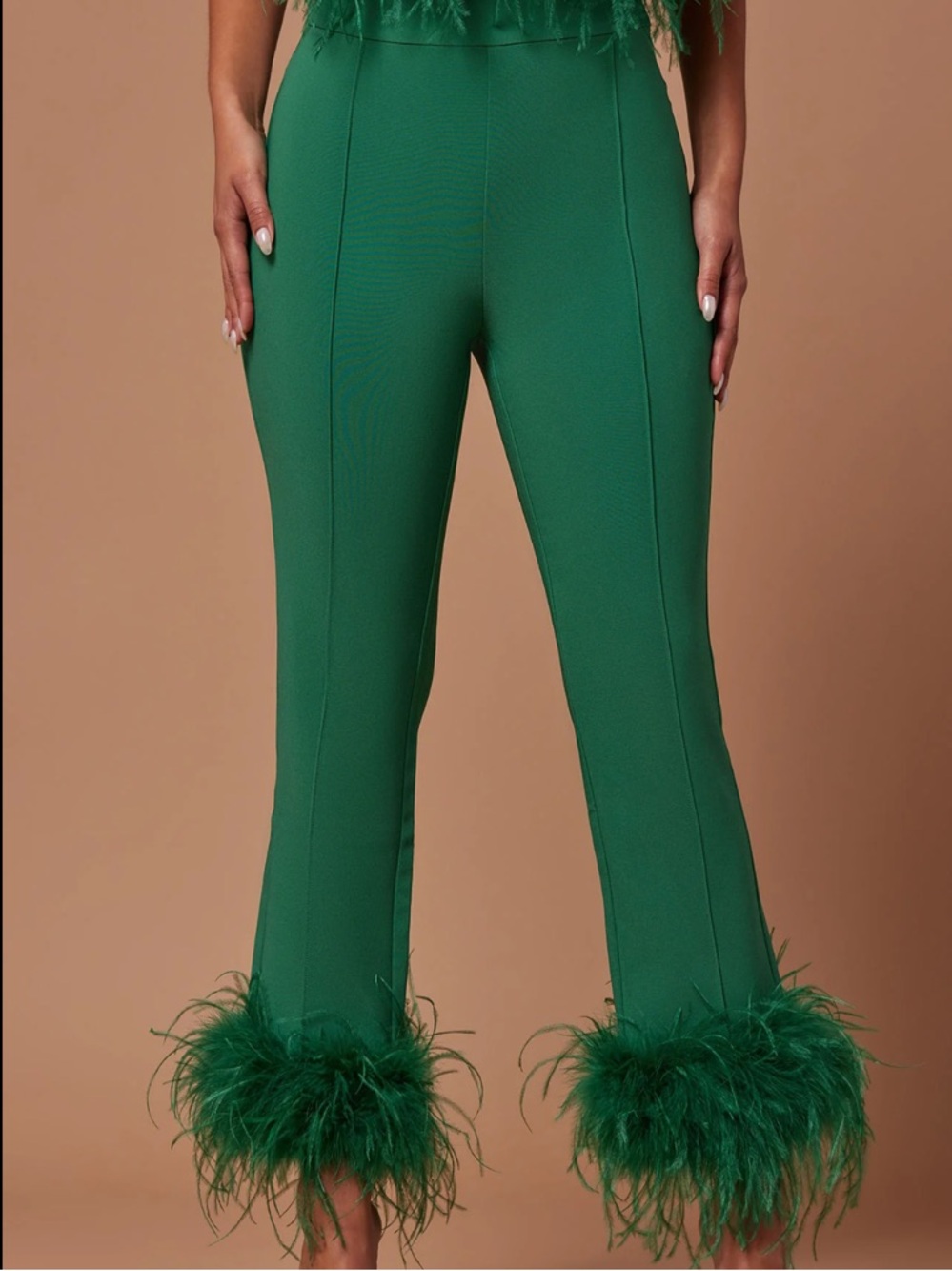 NWOT Fashion Nova Lux  Anya Feathered Pant XS